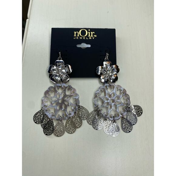 nOIr Silver Dangle Earrings - Picture 2 of 2